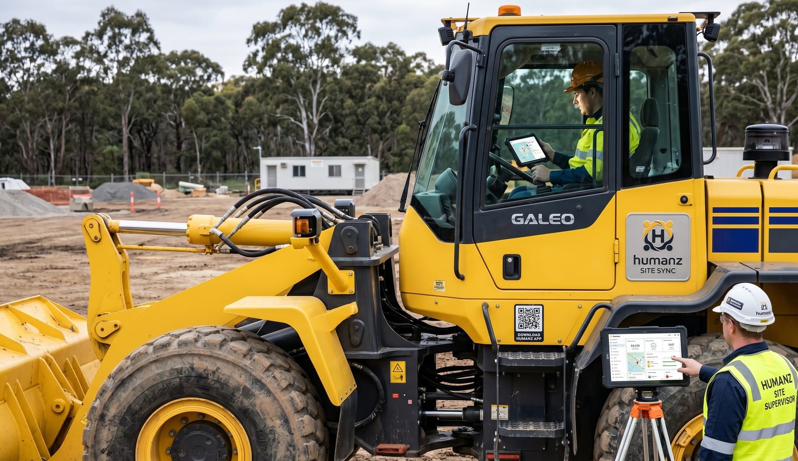 Tools and equipment laid out on a construction site ready for allocation to workers